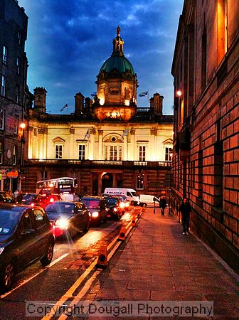Bank Street at night, Edinburgh