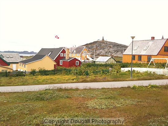 Colorful buildiings in Nuuk, Greenland.