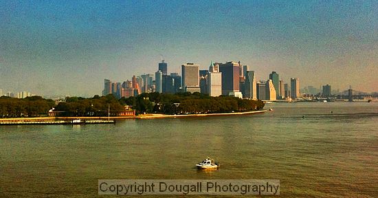 New York with Govenor's Island in foreground